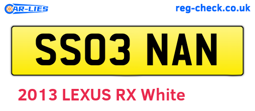 SS03NAN are the vehicle registration plates.