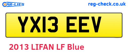 YX13EEV are the vehicle registration plates.