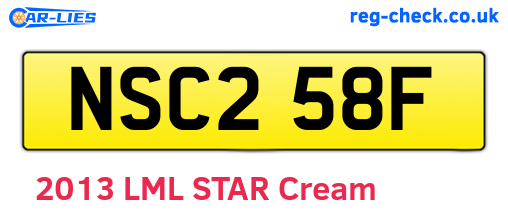 NSC258F are the vehicle registration plates.