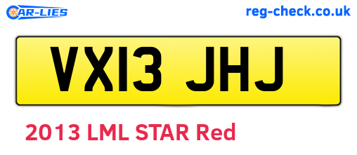 VX13JHJ are the vehicle registration plates.