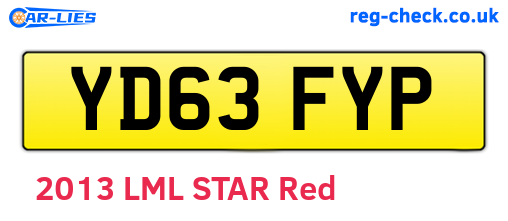YD63FYP are the vehicle registration plates.