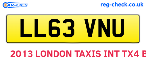 LL63VNU are the vehicle registration plates.