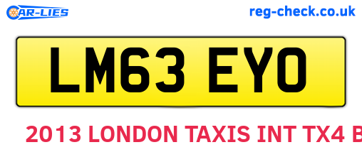 LM63EYO are the vehicle registration plates.