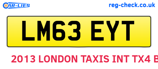 LM63EYT are the vehicle registration plates.