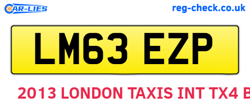 LM63EZP are the vehicle registration plates.