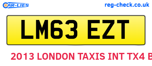 LM63EZT are the vehicle registration plates.