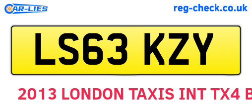 LS63KZY are the vehicle registration plates.