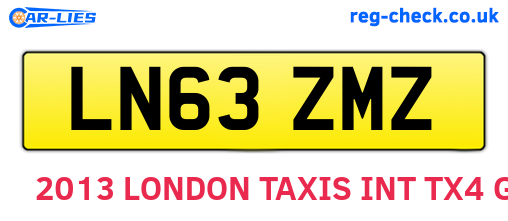 LN63ZMZ are the vehicle registration plates.