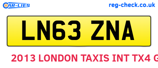 LN63ZNA are the vehicle registration plates.