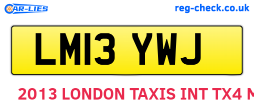 LM13YWJ are the vehicle registration plates.