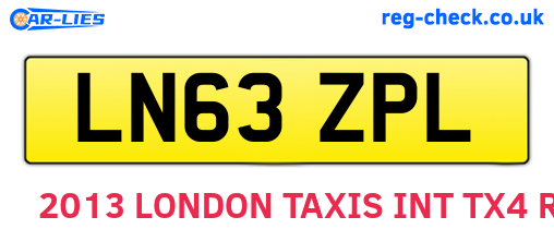 LN63ZPL are the vehicle registration plates.