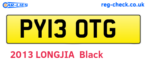 PY13OTG are the vehicle registration plates.