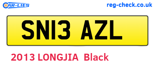 SN13AZL are the vehicle registration plates.