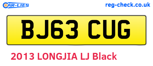 BJ63CUG are the vehicle registration plates.