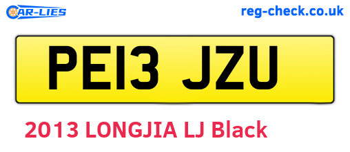 PE13JZU are the vehicle registration plates.