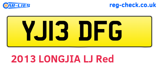 YJ13DFG are the vehicle registration plates.