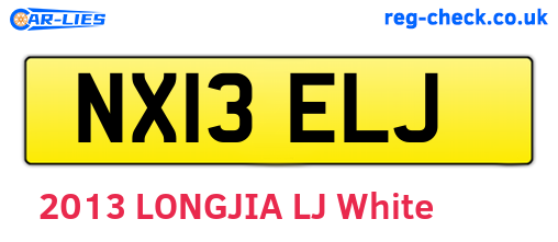 NX13ELJ are the vehicle registration plates.