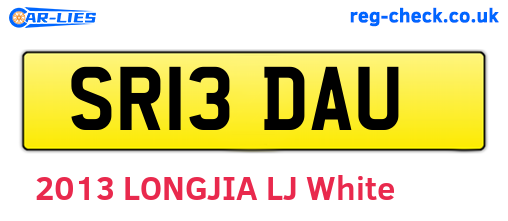 SR13DAU are the vehicle registration plates.