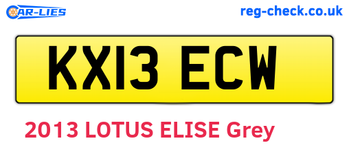 KX13ECW are the vehicle registration plates.