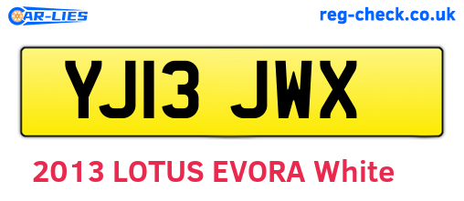 YJ13JWX are the vehicle registration plates.