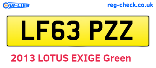 LF63PZZ are the vehicle registration plates.