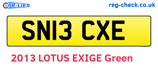 SN13CXE are the vehicle registration plates.