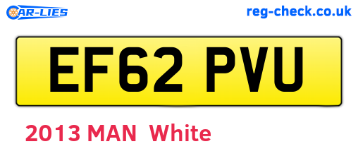 EF62PVU are the vehicle registration plates.