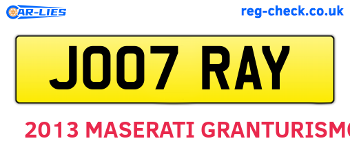 JO07RAY are the vehicle registration plates.