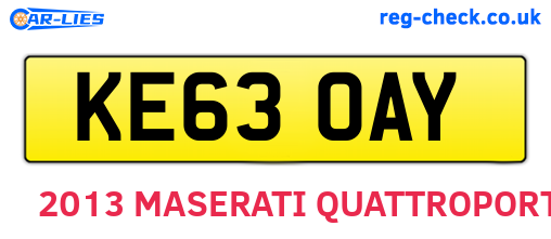 KE63OAY are the vehicle registration plates.
