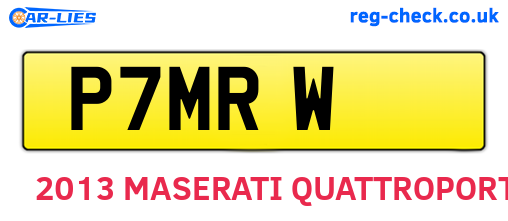 P7MRW are the vehicle registration plates.