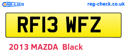 RF13WFZ are the vehicle registration plates.