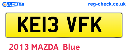KE13VFK are the vehicle registration plates.