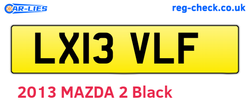 LX13VLF are the vehicle registration plates.