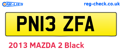 PN13ZFA are the vehicle registration plates.