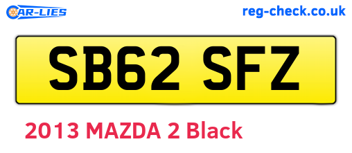 SB62SFZ are the vehicle registration plates.