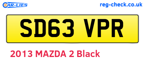 SD63VPR are the vehicle registration plates.