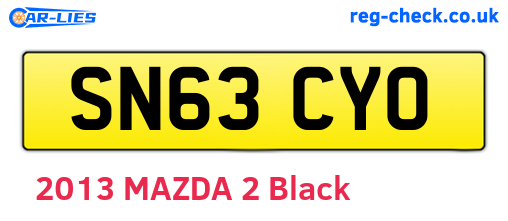 SN63CYO are the vehicle registration plates.