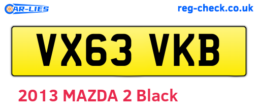 VX63VKB are the vehicle registration plates.