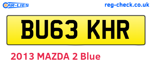 BU63KHR are the vehicle registration plates.
