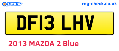 DF13LHV are the vehicle registration plates.