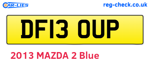 DF13OUP are the vehicle registration plates.