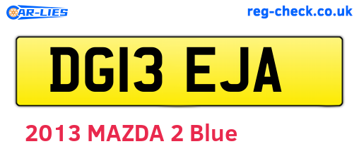 DG13EJA are the vehicle registration plates.