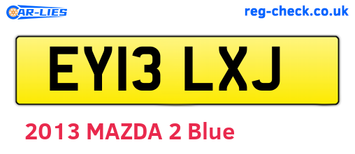 EY13LXJ are the vehicle registration plates.