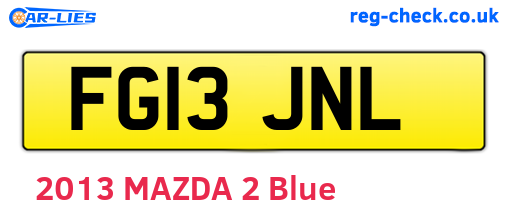 FG13JNL are the vehicle registration plates.