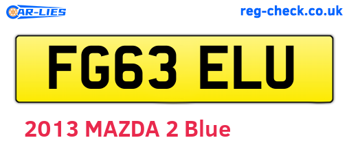 FG63ELU are the vehicle registration plates.