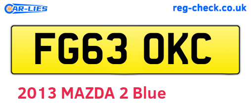 FG63OKC are the vehicle registration plates.