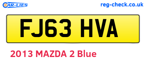 FJ63HVA are the vehicle registration plates.