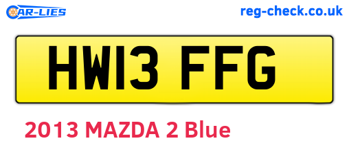 HW13FFG are the vehicle registration plates.