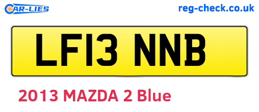 LF13NNB are the vehicle registration plates.