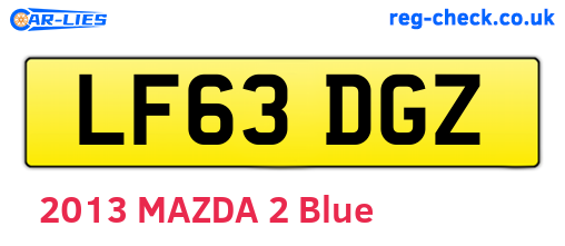 LF63DGZ are the vehicle registration plates.